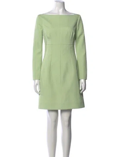 Pre-owned Emilia Wickstead Bateau Neckline Mini Dress In Green