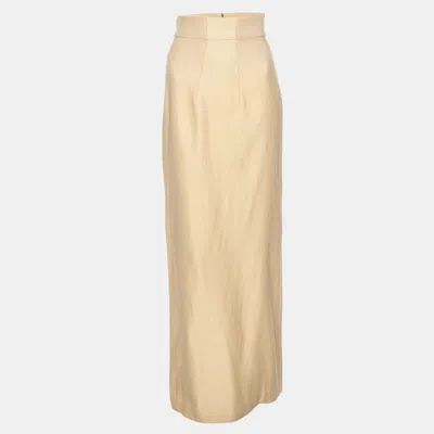 Emilia Wickstead Beige Textured Fabric Maxi Skirt In Gray