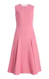 Emilia Wickstead Benicia Pleated Wool Crepe Midi Dress
