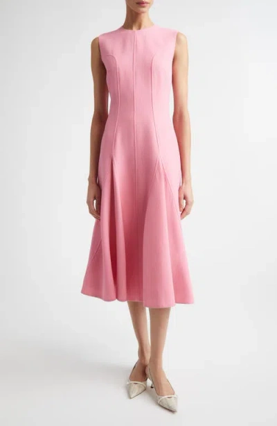 Emilia Wickstead Benicia Wool Crepe Midi Dress In Pink
