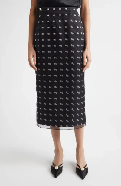 Emilia Wickstead Bethan Layered Polka Dot Silk Organza Midi Skirt In Black