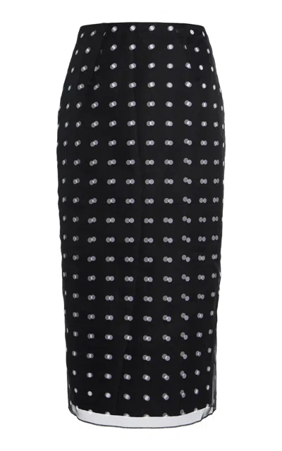 Emilia Wickstead Bethan Polka-dot Taffeta Midi Skirt