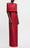 Emilia Wickstead Bibiana Embossed Jacquard Wrap In Red