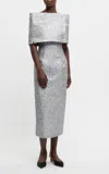 Emilia Wickstead Bibiana Metallic Seersucker Wrap In Silver
