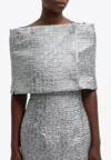 Emilia Wickstead Bibiana Wrap Top In Silver