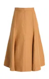 Emilia Wickstead Blisse Cotton-blend A-line Skirt In Tan