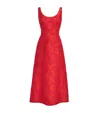Emilia Wickstead Boucle Floral Labrina Midi Dress In Red