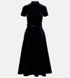Emilia Wickstead Camilla Cotton Velvet Midi Dress In Black