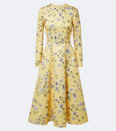 Emilia Wickstead Capucine Floral Midi Dress In Yellow