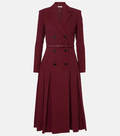 Emilia Wickstead Chaney Pleated Blazer Dress In Burgandy