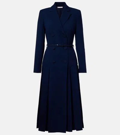 Emilia Wickstead Chaney Wool Crêpe Midi Dress In Blue