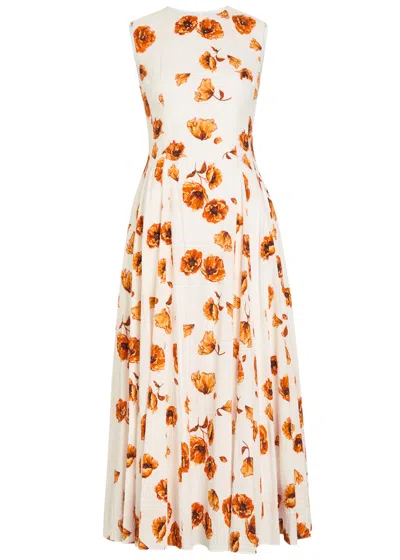 Emilia Wickstead Chelsea Floral-print Seersucker Midi Dress In Multi