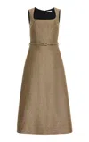Emilia Wickstead Ciro Belted Sequin Tweed Midi Dress