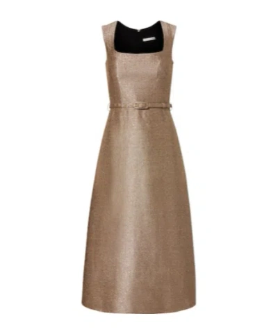 Emilia Wickstead Ciro Sequined Tweed Cocktail Dress In Brown