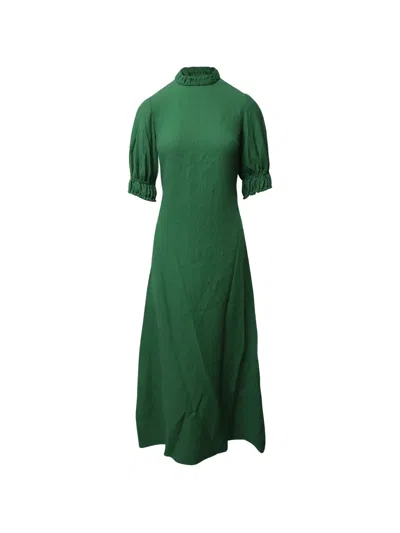 Pre-owned Emilia Wickstead Cloqué Cutout Dress In Green