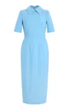 Emilia Wickstead Clotilde Wool Bodycon Dress In Light Blue