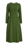 Emilia Wickstead Collinson Gathered Wool Crepe Midi Dress