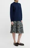 Emilia Wickstead Combey Mock Neck Wool Sweater In Blue