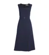 Emilia Wickstead Cotton-blend Belted Pinah Midi Dress In Navy
