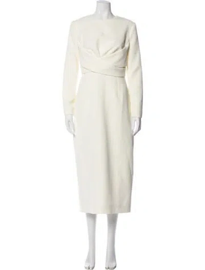 Pre-owned Emilia Wickstead Cowl Neck Long Dress W/ Tags In Neutral