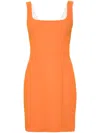 Emilia Wickstead Salma Hammered-crepe Dress In Orange