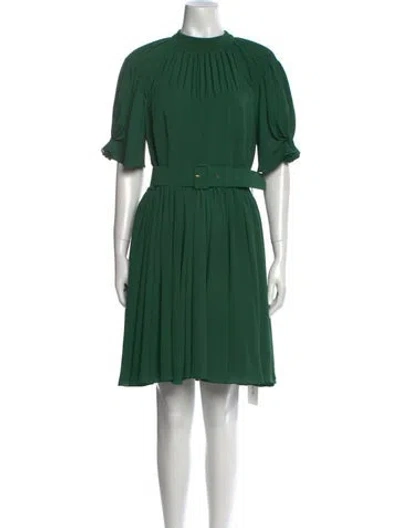 Pre-owned Emilia Wickstead Crew Neck Knee-length Dress In Green