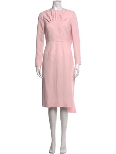 Pre-owned Emilia Wickstead Crew Neck Knee-length Dress In Pink