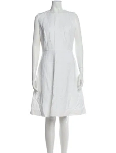 Pre-owned Emilia Wickstead Crew Neck Knee-length Dress In White