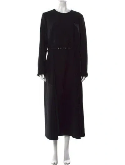 Pre-owned Emilia Wickstead Crew Neck Long Dress In Black