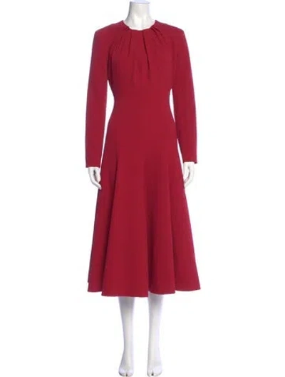 Pre-owned Emilia Wickstead Crew Neck Long Dress In Red