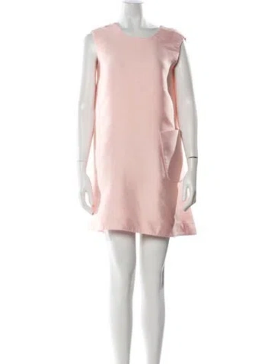 Pre-owned Emilia Wickstead Crew Neck Mini Dress In Pink