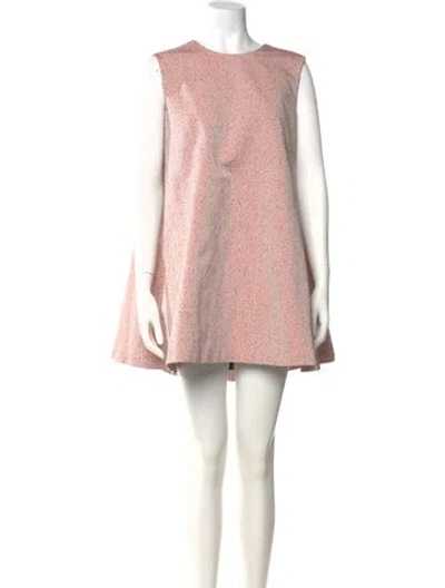 Pre-owned Emilia Wickstead Crew Neck Mini Dress In Pink