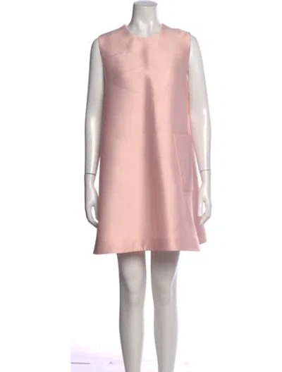 Pre-owned Emilia Wickstead Crew Neck Mini Dress W/ Tags In Pink
