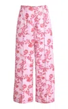 Emilia Wickstead Daffy Floral Printed Trousers In Light Pink