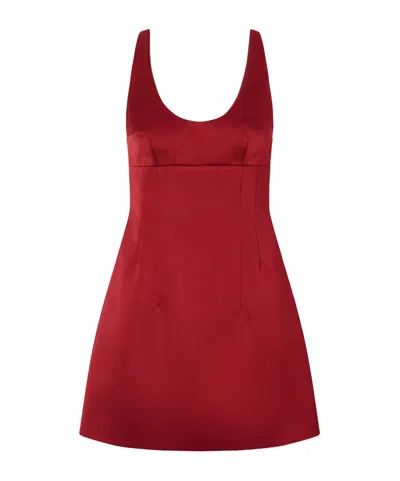 Emilia Wickstead Einsa Darted Duchess-satin Mini Dress In Red