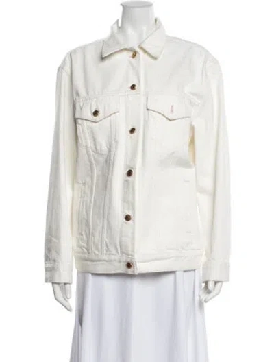 Pre-owned Emilia Wickstead Denim Jacket In White
