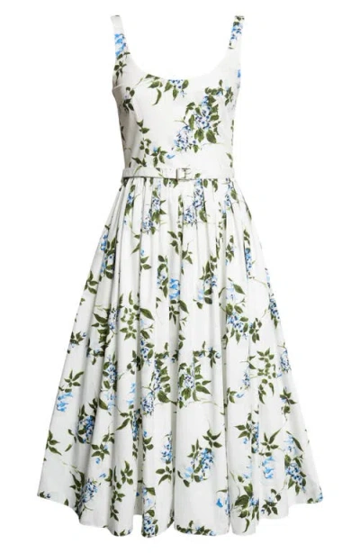Emilia Wickstead Eglantine Belted Midi Dress In White