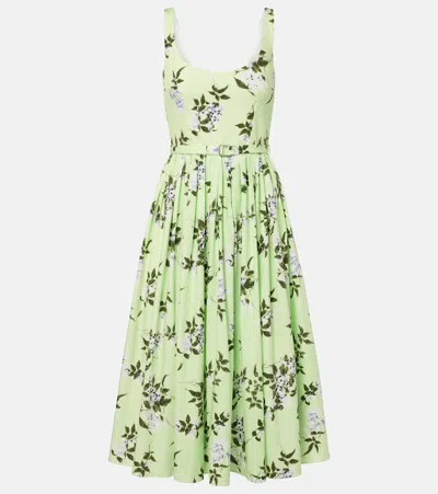 Emilia Wickstead Eglantine Belted Gathered Floral-print Cotton-poplin Midi Dress In Multi