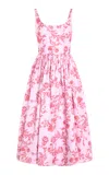 Emilia Wickstead Eglantine Floral Midi Dress In Light Pink
