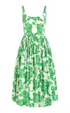 Emilia Wickstead Eglantine Gingham Cotton Dress In Green