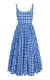 Emilia Wickstead Eglantine Gingham Cotton Dress In Light Blue