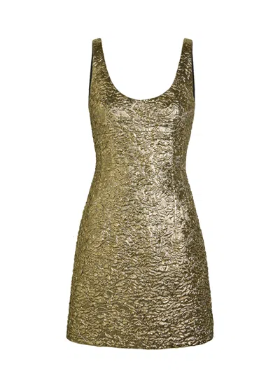Emilia Wickstead Einna Metallic Cloqué Mini Dress In Gold
