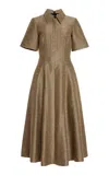 Emilia Wickstead Eleodoro Collared Sequin Tweed Midi Dress