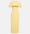Emilia Wickstead Elham Cape Crêpe Midi Dress In Lemon