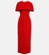 Emilia Wickstead Elham Cape Crêpe Midi Dress In Red