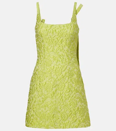 Emilia Wickstead Eliezer Floral Cloqué Minidress In Green