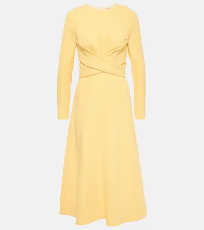 Emilia Wickstead Elta Crêpe Midi Dress In Yellow