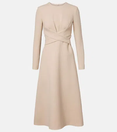 Emilia Wickstead Elta Wool Crêpe Midi Dress In Neutral