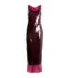 Emilia Wickstead Nehemia Sequin Column Dress In Burgundy