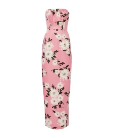 Emilia Wickstead Emine Floral Taffeta Faille Gown In Pink